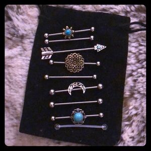 Industrial Piercing 9 piece set 16g